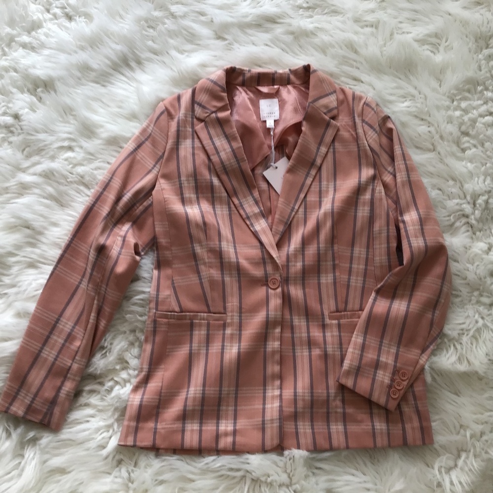 Lauren Conrad plaid oversized blazer